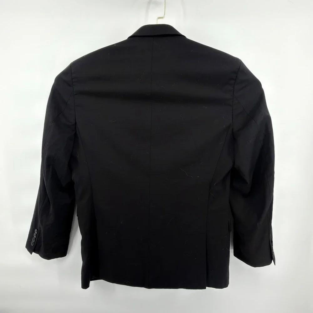 Calvin Klein Mens Black 100% Wool Blazer Suit Jacket Sport Coat 40R
